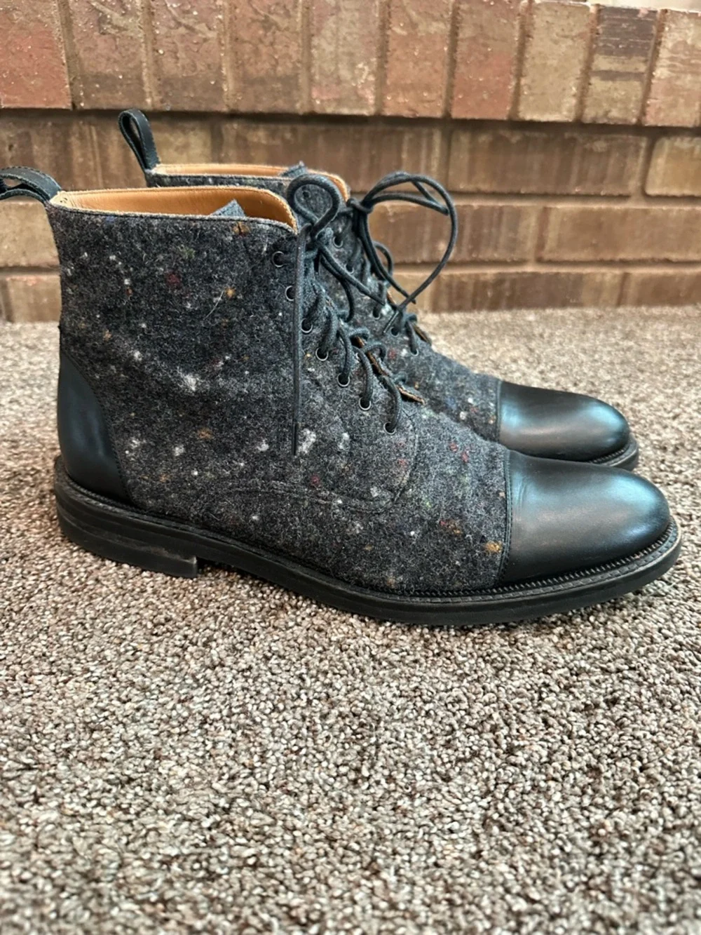 Taft Starry Night Jack Boots Wool Leather Cap Toe Size 44 Dark Academia Gothic